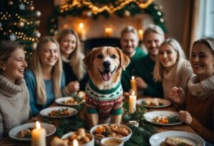 Read more about the article Sådan gør du julefrokosten ekstra hyggelig med en juletrøje til din hund